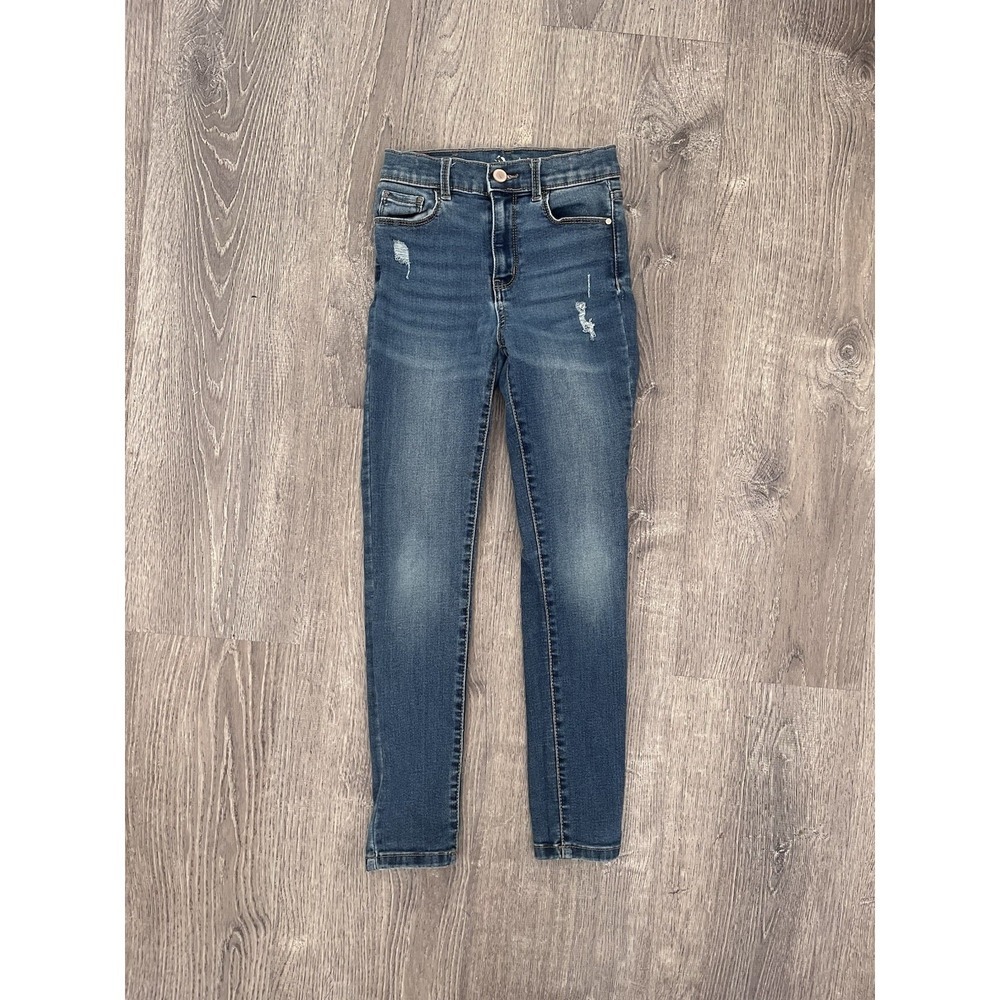 Girls Medium‎ Wash Denim Skinny Pants Distressed 10 Slim STRECH
